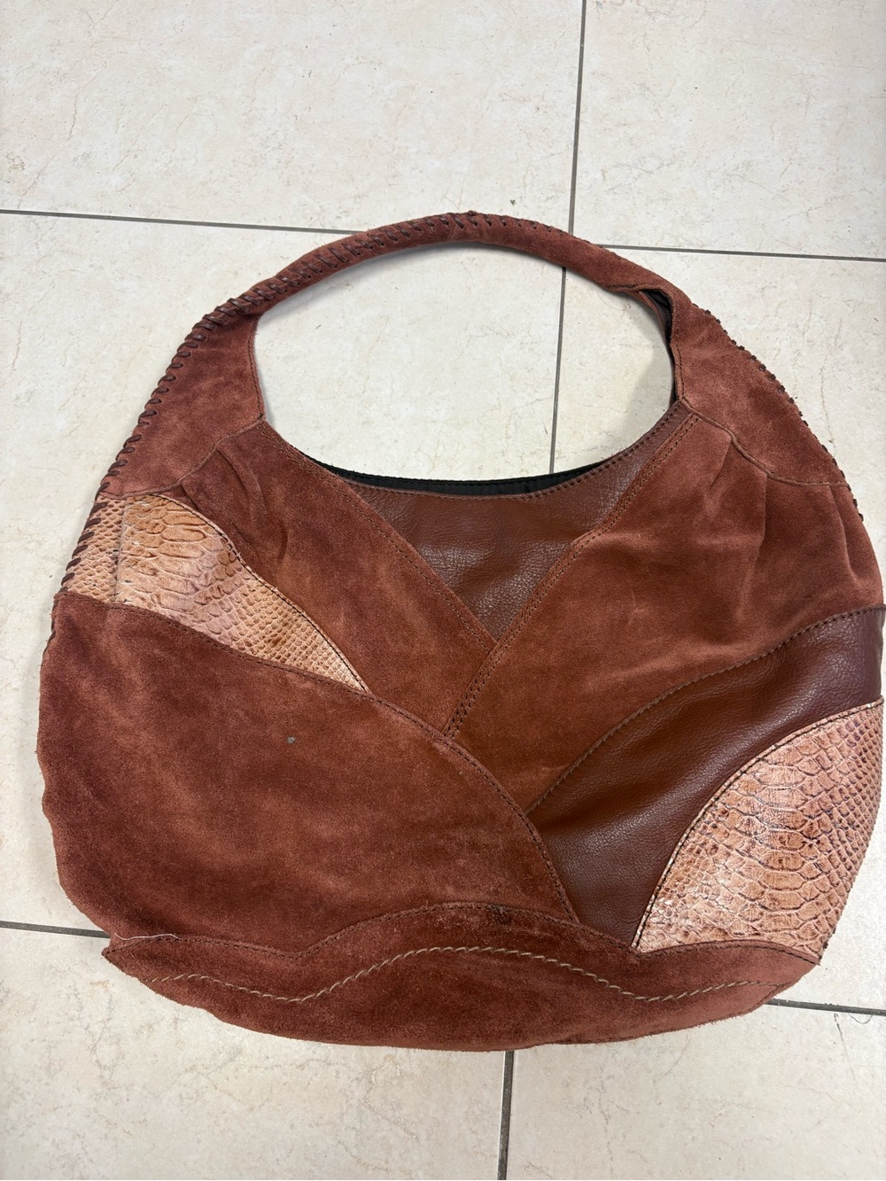Women's Suede Patchwork Hobo Bag - lucky brand